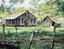 Louisiana Farmhouse Watercolor