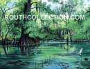 Swamp Scenery Watercolor