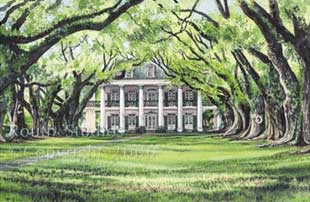 Oak Alley Plantation Watercolor