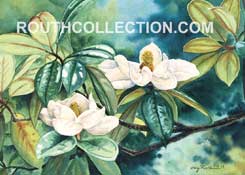 Beautiful Lousiana Magnolia Watercolor Art Print