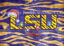 LSU Tiger Stripes Chrismas Card