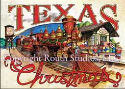 Texas Polar Express Train Station Christmas Card